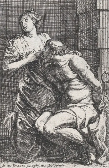 Framed Print : Cimon and Pero, ca. 1631. Creator: Willem Panneels