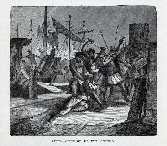 Framed Print : Cinna Killed by His Own Soldiers, 1882. Artist: Anonymous Framed Print : Cinna Killed by His Own Soldiers, 1882. Artist: Anonymous