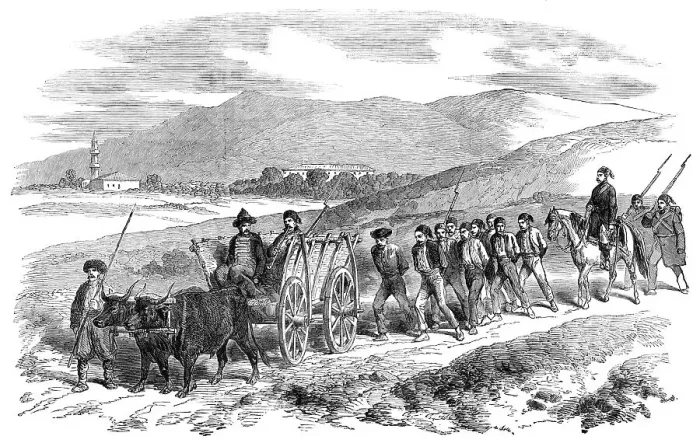 Framed Print : Circassian Prisoners brought into Schumla, 1854. Creator: Unknown Framed Print : Circassian Prisoners brought into Schumla, 1854. Creator: Unknown