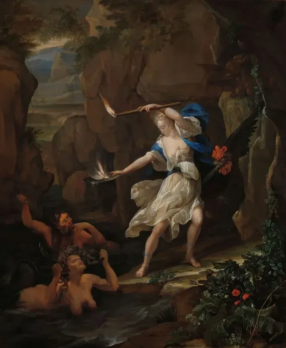 Framed Print : Circe Punishes Glaucus by Turning Scylla into a Monster, 1695. Creator: Eglon Hendrik van der Neer Framed Print : Circe Punishes Glaucus by Turning Scylla into a Monster, 1695. Creator: Eglon Hendrik van der Neer
