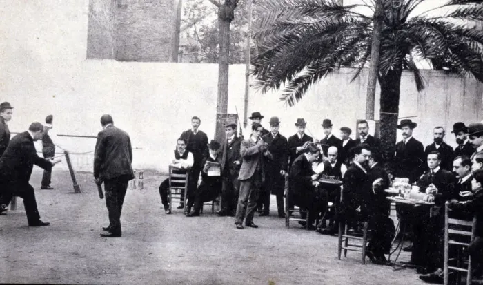 Framed Print : Circle and outdoor games in the courtyard of the Cafe of the Centro Autonomista de Framed Print : Circle and outdoor games in the courtyard of the Cafe of the Centro Autonomista de
