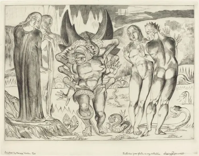 Framed Print : The Circle of the Thieves; Agnolo Brunelleschi Attacked by a Six-Footed Serpent, 1827 Framed Print : The Circle of the Thieves; Agnolo Brunelleschi Attacked by a Six-Footed Serpent, 1827
