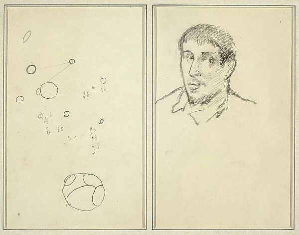 Circles and Numbers; Self-Portrait [recto], 1884-1888. Creator: Paul Gauguin