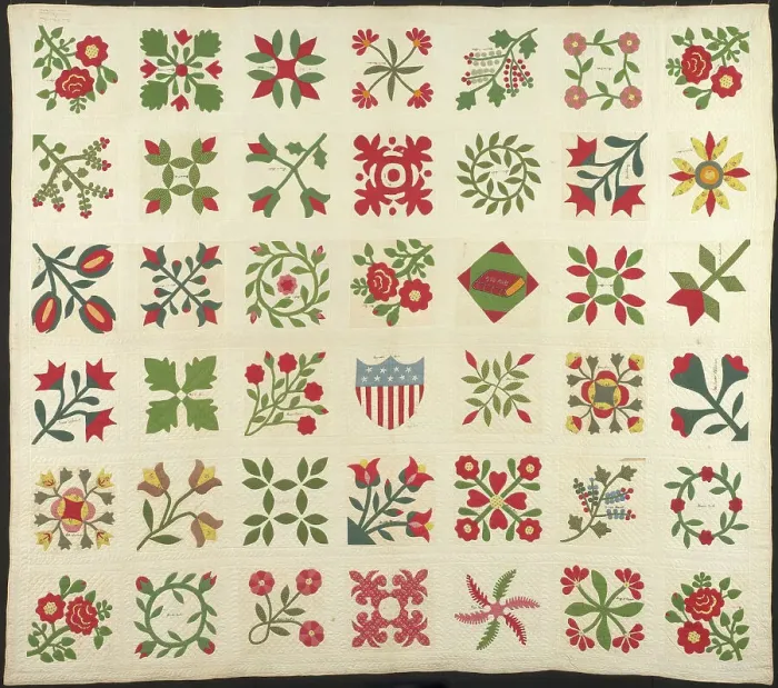 Framed Print : The Circuit Rider's Quilt, Ohio, c. 1862. Creator: Unknown Framed Print : The Circuit Rider's Quilt, Ohio, c. 1862. Creator: Unknown