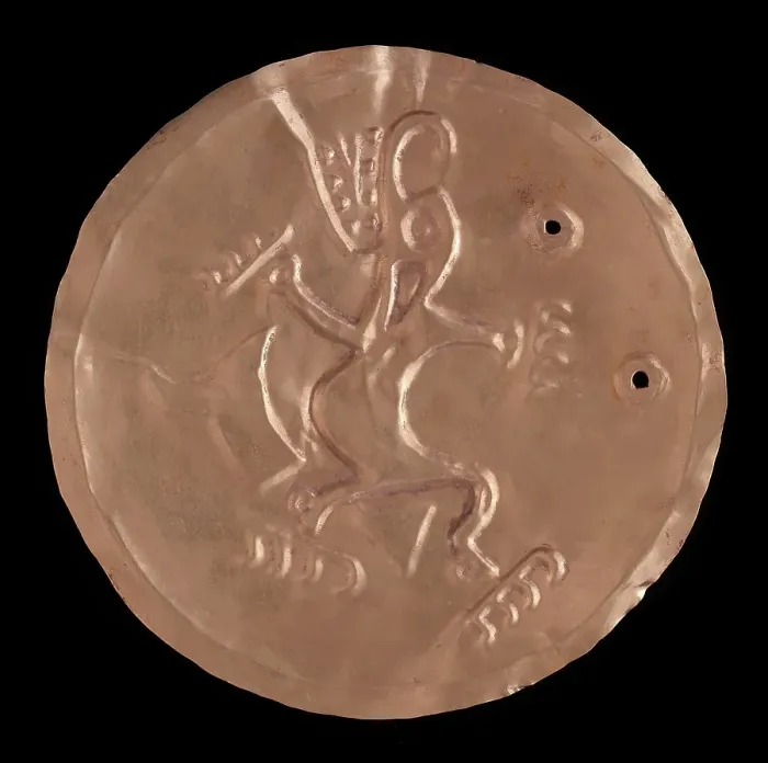 Framed Print : Circular pendant with alligator, 800-1200. Creator: Unknown Framed Print : Circular pendant with alligator, 800-1200. Creator: Unknown