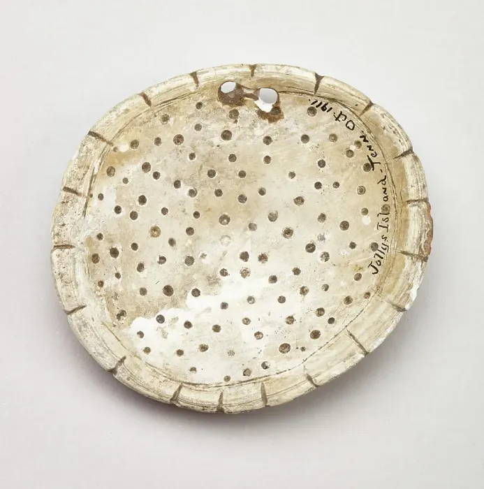 Framed Print : Circular shell gorget with scalloped edges, 1200-1500. Creator: Unknown Framed Print : Circular shell gorget with scalloped edges, 1200-1500. Creator: Unknown