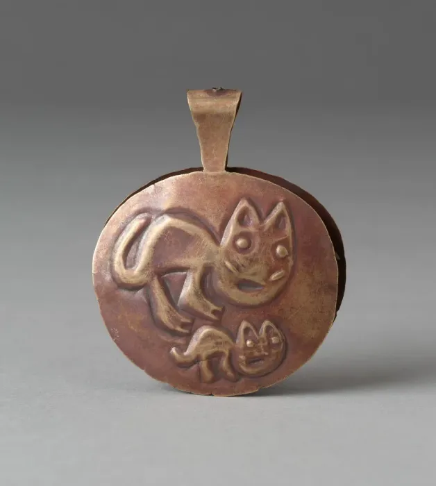 Framed Print : Circular Tweezers with Two Felines Incised on Surface, Probably A. D. 1000 / 1400 Framed Print : Circular Tweezers with Two Felines Incised on Surface, Probably A. D. 1000 / 1400