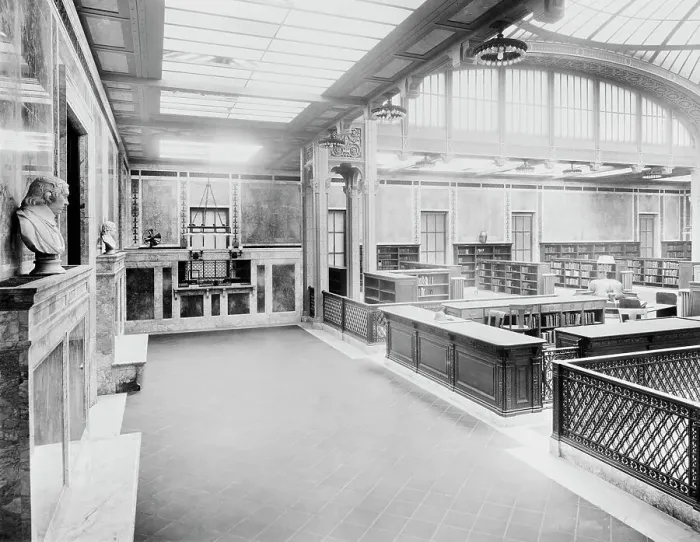 Framed Print : Circulating library, the New York Public Library, c.between 1910 and 1920. Creator: Unknown Framed Print : Circulating library, the New York Public Library, c.between 1910 and 1920. Creator: Unknown