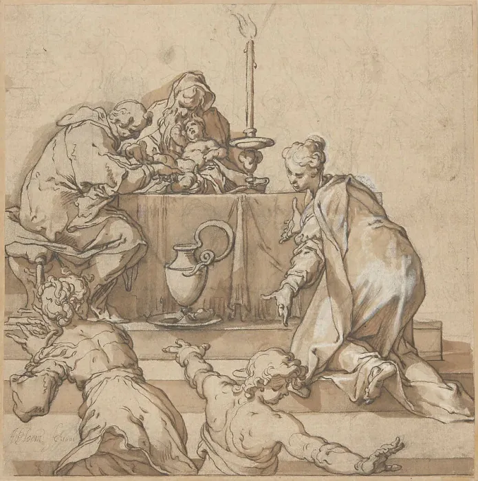 Framed Print : The Circumcision, 1601. Creator: Abraham Bloemaert