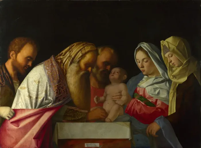 Framed Print : The Circumcision, c. 1500. Artist: Bellini, Giovanni, (Workshop) Framed Print : The Circumcision, c. 1500. Artist: Bellini, Giovanni, (Workshop)