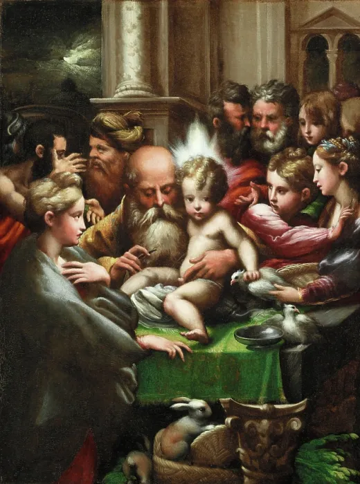 Framed Print : The Circumcision, c1523. Creator: Parmigianino Framed Print : The Circumcision, c1523. Creator: Parmigianino