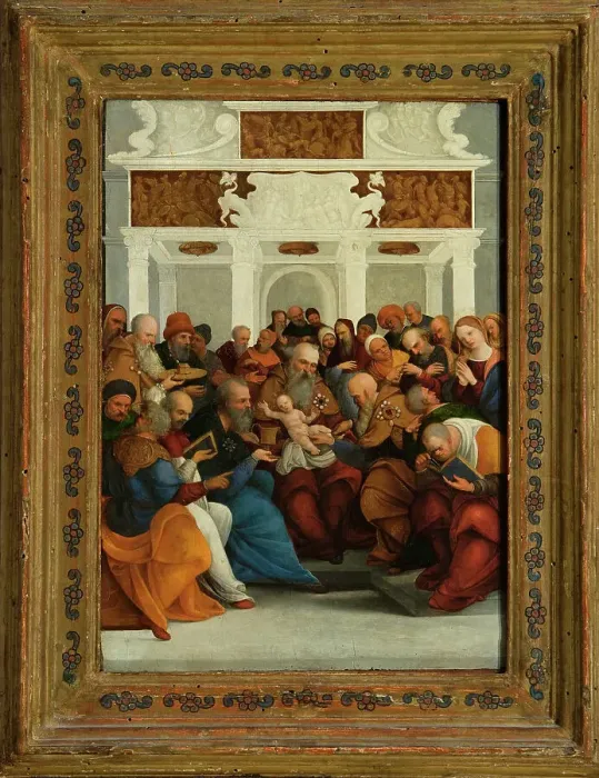 Framed Print : The circumcision of Christ, ca 1522. Creator: Mazzolino, Ludovico (1480-1528) Framed Print : The circumcision of Christ, ca 1522. Creator: Mazzolino, Ludovico (1480-1528)