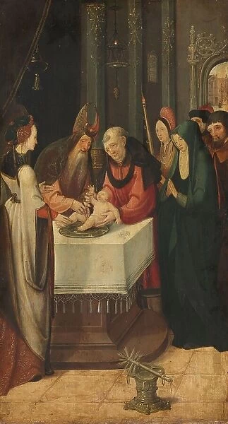 Circumcision of Christ, Left Wing of an Altarpiece, on verso is the Virgin from an Annunciation scen Creator: Pseudo-Jan Wellens de Cock