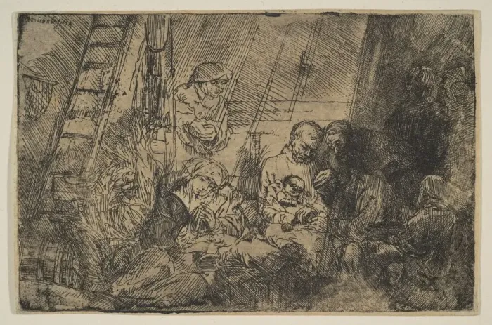 Framed Print : The Circumcision in the Stable, 1654. Creator: Rembrandt Harmensz van Rijn Framed Print : The Circumcision in the Stable, 1654. Creator: Rembrandt Harmensz van Rijn