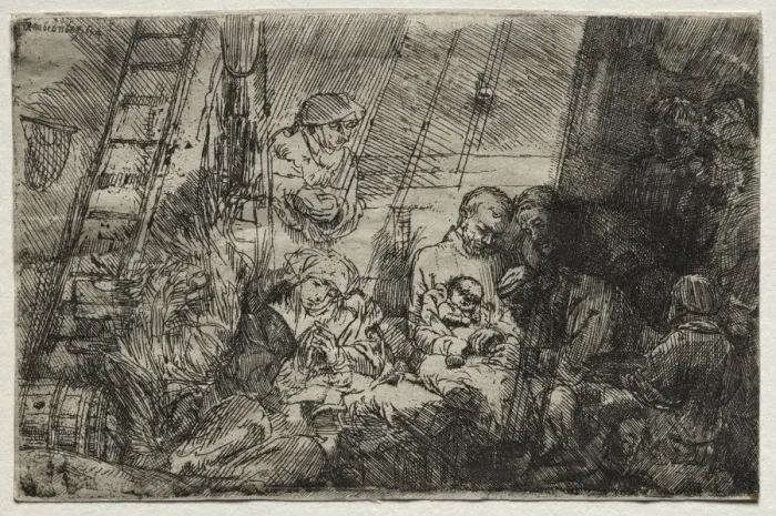 Framed Print : The Circumcision In the Stable, 1654. Creator: Rembrandt van Rijn (Dutch, 1606-1669) Framed Print : The Circumcision In the Stable, 1654. Creator: Rembrandt van Rijn (Dutch, 1606-1669)
