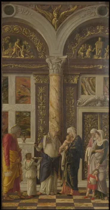 Framed Print : The Circumcision (Trittico degli uffizi (Uffizi Tryptich), right panel), ca 1463-1464. Artist: Mantegna, Andrea (1431-1506) Framed Print : The Circumcision (Trittico degli uffizi (Uffizi Tryptich), right panel), ca 1463-1464. Artist: Mantegna, Andrea (1431-1506)