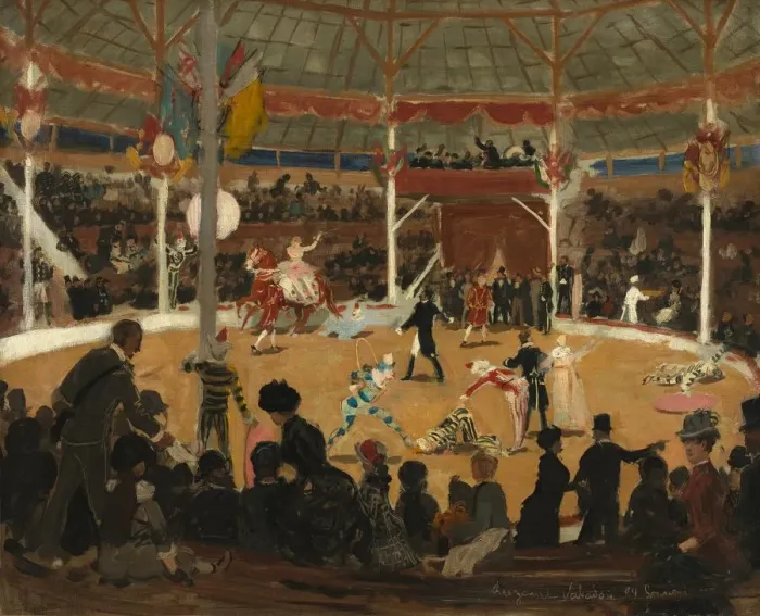 Framed Print : The Circus, 1889. Creator: Suzanne Valadon (French, 1865-1938), attributed to Framed Print : The Circus, 1889. Creator: Suzanne Valadon (French, 1865-1938), attributed to