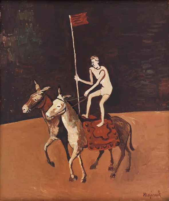 Framed Print : A Circus Performer on Horses, before 1940. Creator: Cyprian Majernik Framed Print : A Circus Performer on Horses, before 1940. Creator: Cyprian Majernik
