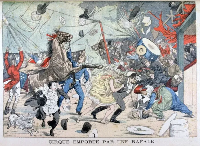 Framed Print : Circus tent blown away, Saint Etienne, France, 1903 Framed Print : Circus tent blown away, Saint Etienne, France, 1903