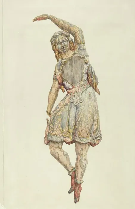 Framed Print : Circus wagon figure: dancing girl, probably 1938. Creator: Katharine Merrill Framed Print : Circus wagon figure: dancing girl, probably 1938. Creator: Katharine Merrill