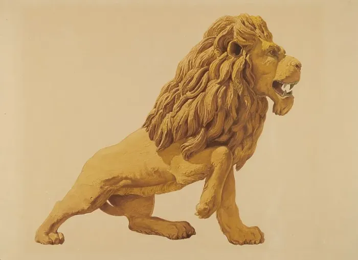Framed Print : Circus Wagon Lion, c. 1937. Creator: Howard Weld Framed Print : Circus Wagon Lion, c. 1937. Creator: Howard Weld