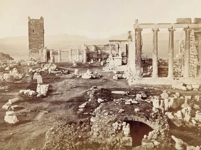 Framed Print : The Cistern on the Acropolis, Athens, 1870. Creator: Petros Moraites Framed Print : The Cistern on the Acropolis, Athens, 1870. Creator: Petros Moraites