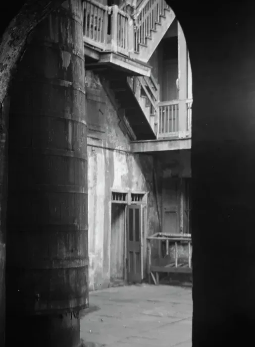 Framed Print : Cistern and outer stairs of an old-time courtyard, New Orleans, between 1920 and 1926. Creator: Arnold Genthe Framed Print : Cistern and outer stairs of an old-time courtyard, New Orleans, between 1920 and 1926. Creator: Arnold Genthe