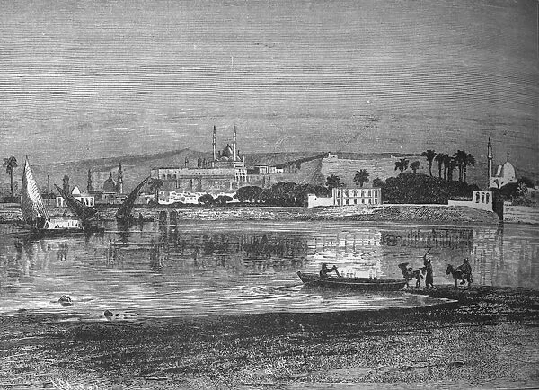 Citadel in Cairo, from the Nile, c1882