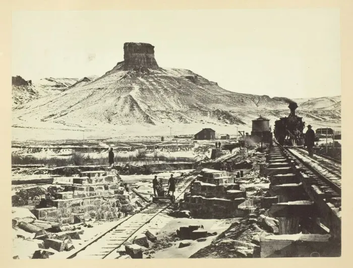 Framed Print : Citadel Rock, Green River Valley, 1868 / 69. Creator: Andrew Joseph Russell Framed Print : Citadel Rock, Green River Valley, 1868 / 69. Creator: Andrew Joseph Russell