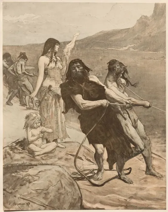Framed Print : Cite Lacustre, 1897. Creator: Fernand Cormon (French, 1845-1924); Imprimerie Champenois Framed Print : Cite Lacustre, 1897. Creator: Fernand Cormon (French, 1845-1924); Imprimerie Champenois