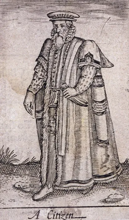 Framed Print : A citizen of London in civic costume, c1600 Framed Print : A citizen of London in civic costume, c1600