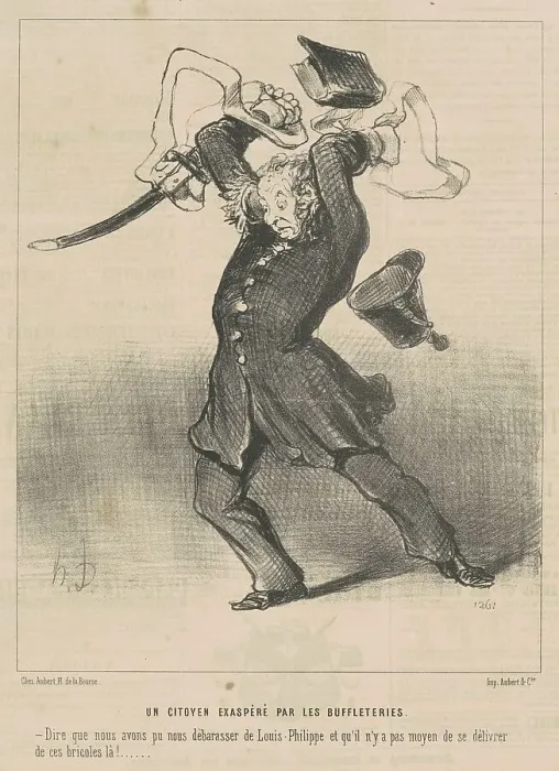 Framed Print : Un citoyen exaspéré par les buffleteries, 19th century. Creator: Honore Daumier Framed Print : Un citoyen exaspéré par les buffleteries, 19th century. Creator: Honore Daumier
