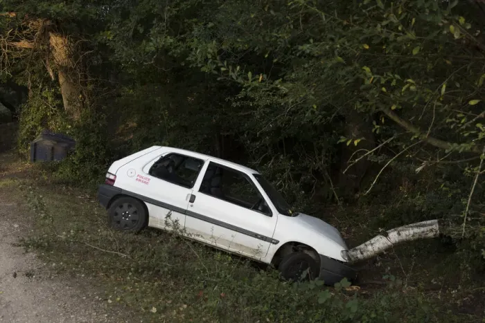 Framed Print : Citroen Saxo accident 2016. Creator: Unknown Framed Print : Citroen Saxo accident 2016. Creator: Unknown