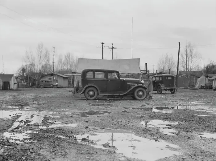 Framed Print : Citrus workers in winter quarters, Strathmore, California, 1939. Creator: Dorothea Lange Framed Print : Citrus workers in winter quarters, Strathmore, California, 1939. Creator: Dorothea Lange