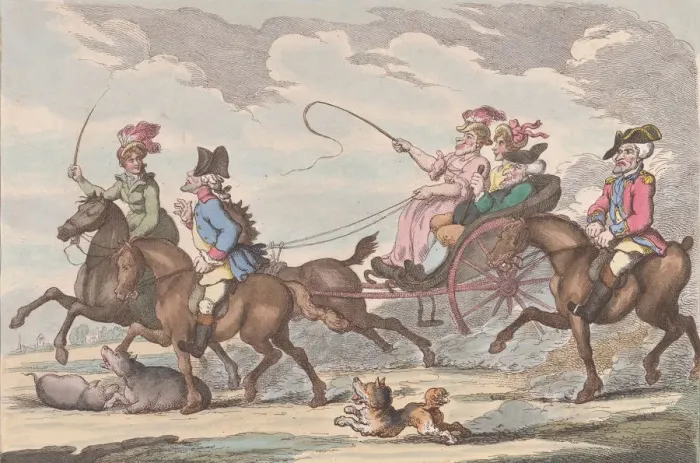 Framed Print : Cits Airing Themselves On A Sunday, 1799. 1799. Creator: Thomas Rowlandson Framed Print : Cits Airing Themselves On A Sunday, 1799. 1799. Creator: Thomas Rowlandson