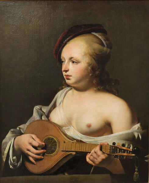 Cittern Player, ca 1637-1640. Artist: Everdingen, Caesar Boetius van (1616-1678)