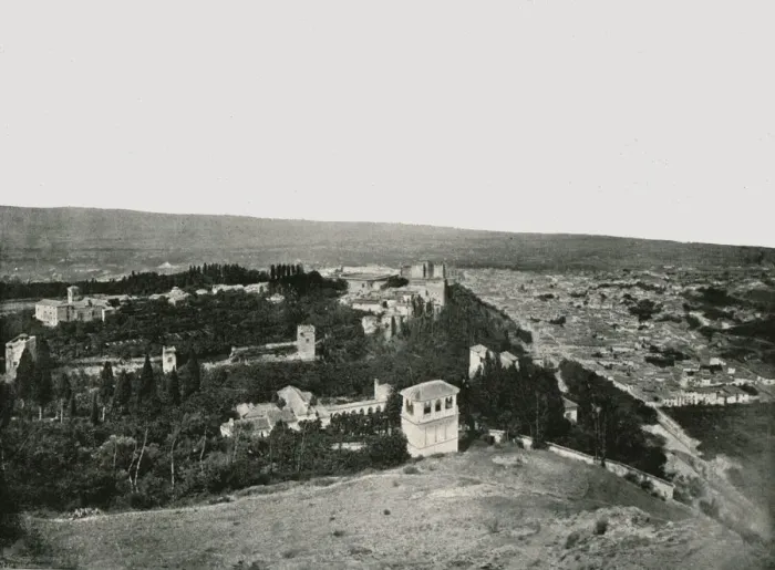 Framed Print : The city and the Alhambra, Granada, Spain, 1895. Creator: W &s Ltd Framed Print : The city and the Alhambra, Granada, Spain, 1895. Creator: W &s Ltd