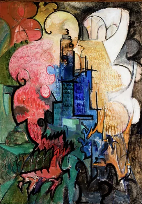 Framed Print : The City, c1919. Creator: Leon Chwistek Framed Print : The City, c1919. Creator: Leon Chwistek