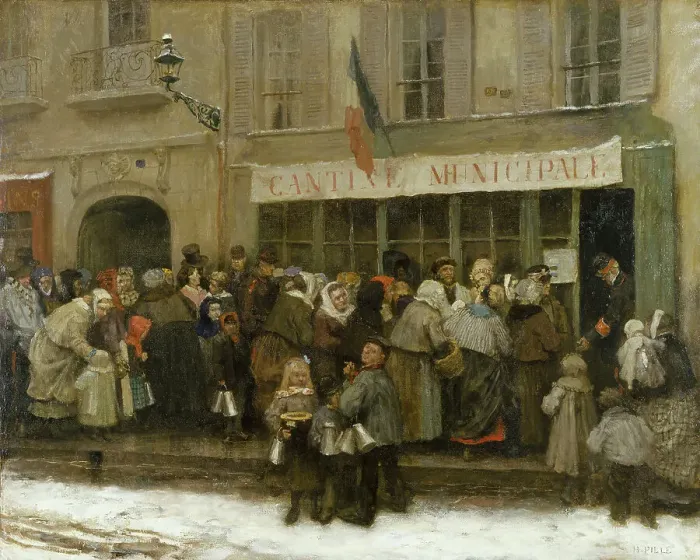 Framed Print : City canteen during the siege of Paris (1870-1871), c1870. Creator: Henri Pille Framed Print : City canteen during the siege of Paris (1870-1871), c1870. Creator: Henri Pille