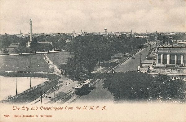 The City and Chowringhee from the Y. M. C. A. early 20th century. Creator: Johnston & Hoffmann