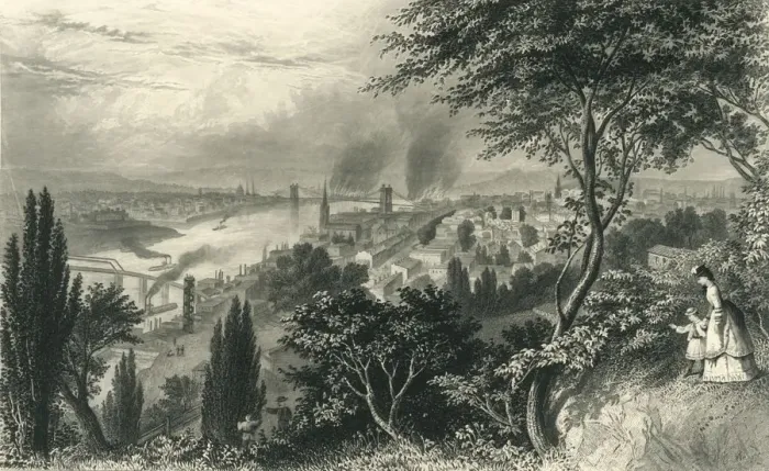 Framed Print : City of Cincinnati, 1874. Creator: William Wellstood