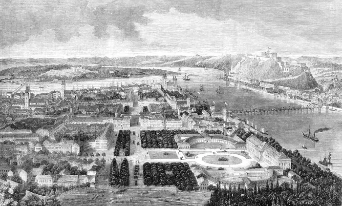 Framed Print : The city of Coblentz, 1860. Creator: Unknown Framed Print : The city of Coblentz, 1860. Creator: Unknown