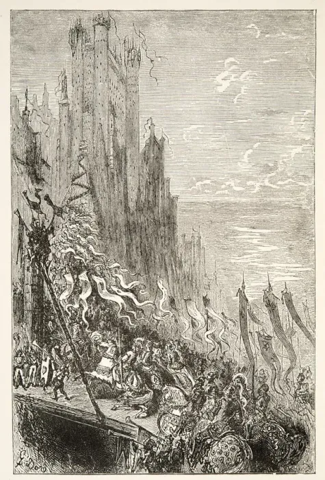 Framed Print : At the City of the Countess of the Fountain, from Stories of the Days of King Arthur Framed Print : At the City of the Countess of the Fountain, from Stories of the Days of King Arthur