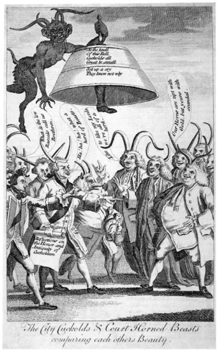 Framed Print : The City cuckolds & Court horned beasts comparing each others beauty, 1770 Framed Print : The City cuckolds & Court horned beasts comparing each others beauty, 1770