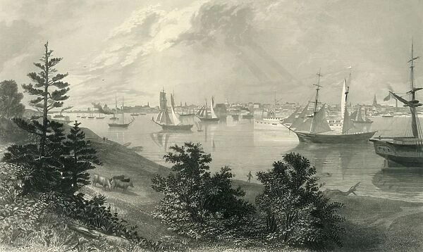 The City of Detroit, (From Canada Shore), 1872. Creator: Robert Hinshelwood