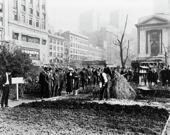 Framed Print : City experiment in gardening, New York City, c1922. Creator: Frances Benjamin Johnston Framed Print : City experiment in gardening, New York City, c1922. Creator: Frances Benjamin Johnston