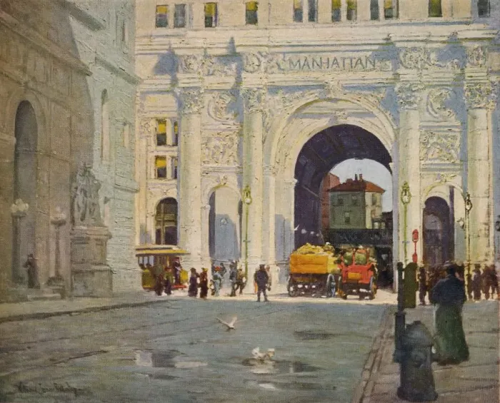 Framed Print : The City Gate, c1917. Artist: William Jean Beauley Framed Print : The City Gate, c1917. Artist: William Jean Beauley