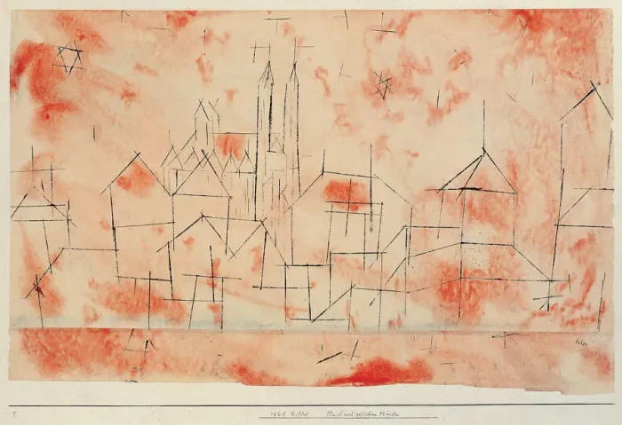 Framed Print : City with gothic cathedral (Stadt mit gotischem Muenster), 1925 Framed Print : City with gothic cathedral (Stadt mit gotischem Muenster), 1925