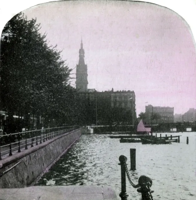 Framed Print : City Hall and the Alster, Hamburg, Germany, late 19th century Framed Print : City Hall and the Alster, Hamburg, Germany, late 19th century