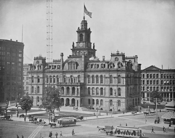 Framed Print : City Hall, Detroit, Michigan, c1897. Creator: Unknown Framed Print : City Hall, Detroit, Michigan, c1897. Creator: Unknown